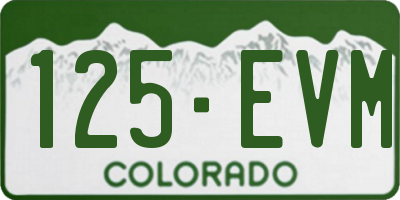 CO license plate 125EVM