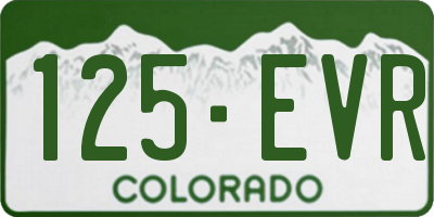CO license plate 125EVR