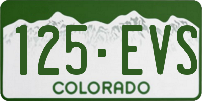 CO license plate 125EVS