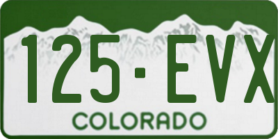 CO license plate 125EVX
