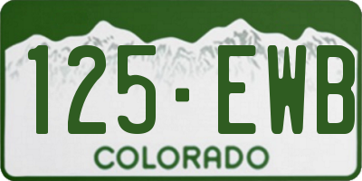 CO license plate 125EWB