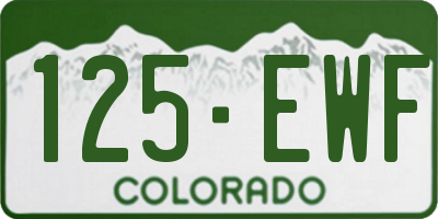 CO license plate 125EWF