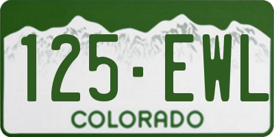 CO license plate 125EWL