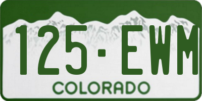 CO license plate 125EWM