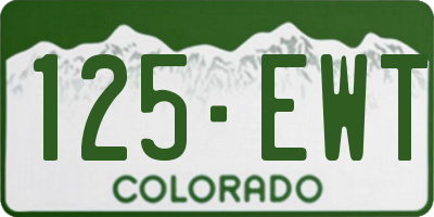 CO license plate 125EWT