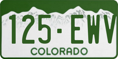 CO license plate 125EWV