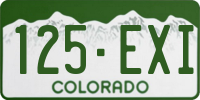 CO license plate 125EXI