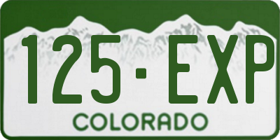 CO license plate 125EXP