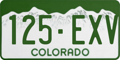 CO license plate 125EXV