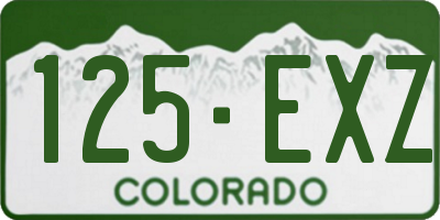 CO license plate 125EXZ