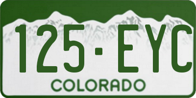 CO license plate 125EYC