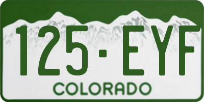 CO license plate 125EYF
