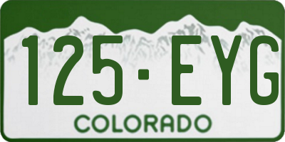 CO license plate 125EYG