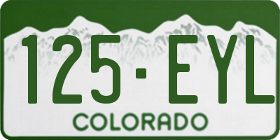 CO license plate 125EYL