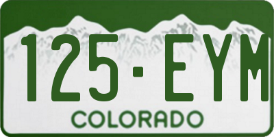 CO license plate 125EYM
