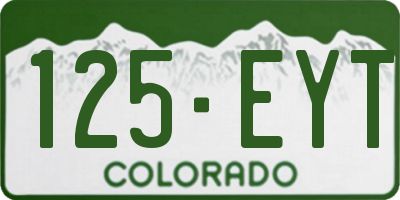 CO license plate 125EYT