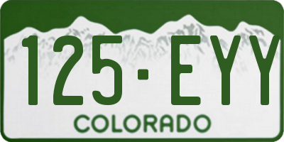 CO license plate 125EYY