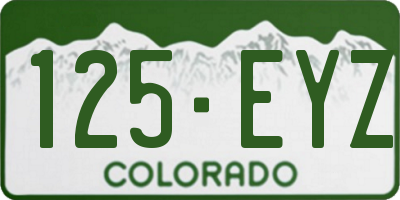 CO license plate 125EYZ