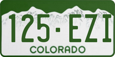 CO license plate 125EZI