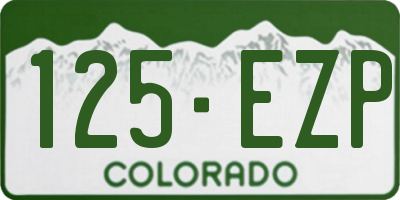 CO license plate 125EZP