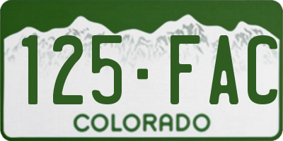 CO license plate 125FAC