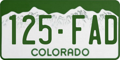 CO license plate 125FAD