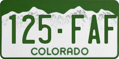 CO license plate 125FAF