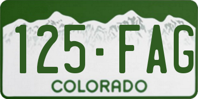 CO license plate 125FAG