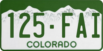 CO license plate 125FAI