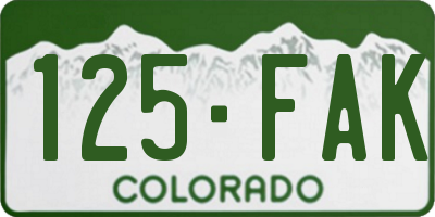 CO license plate 125FAK