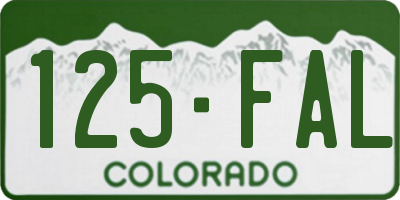 CO license plate 125FAL