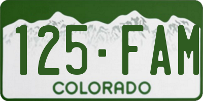 CO license plate 125FAM