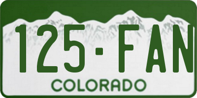 CO license plate 125FAN