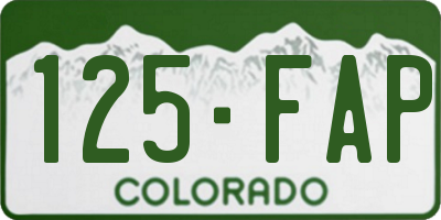CO license plate 125FAP
