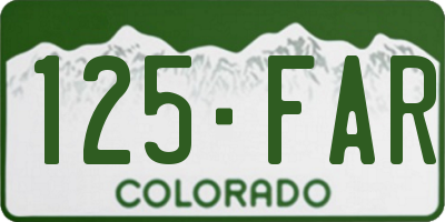 CO license plate 125FAR