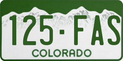 CO license plate 125FAS