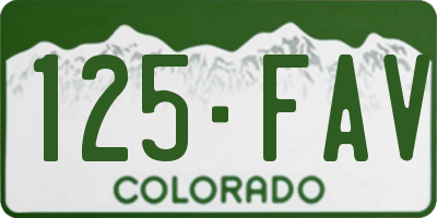 CO license plate 125FAV
