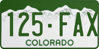 CO license plate 125FAX