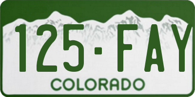 CO license plate 125FAY