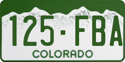 CO license plate 125FBA
