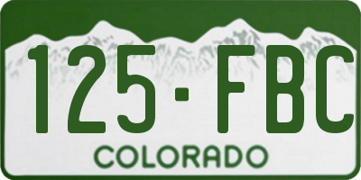 CO license plate 125FBC