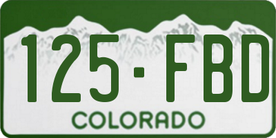 CO license plate 125FBD