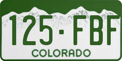 CO license plate 125FBF