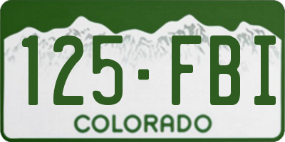 CO license plate 125FBI