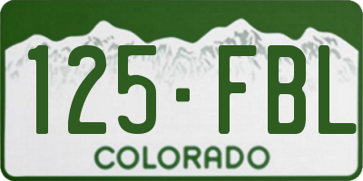 CO license plate 125FBL