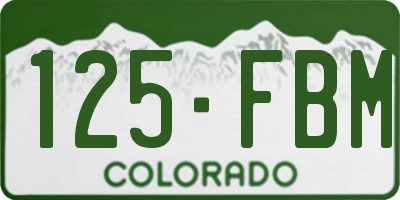 CO license plate 125FBM