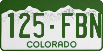 CO license plate 125FBN