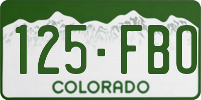 CO license plate 125FBO