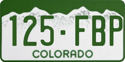 CO license plate 125FBP