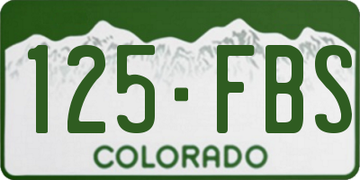 CO license plate 125FBS